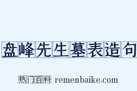 盘峰先生墓表造句是什么意思的图片